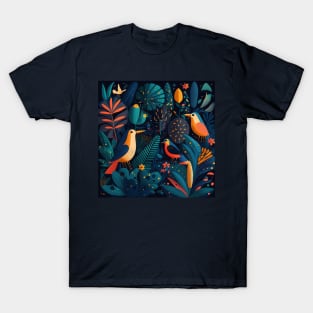 Floral and Birds T-Shirt